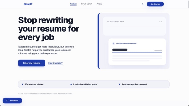 Screenshot of Reslift
